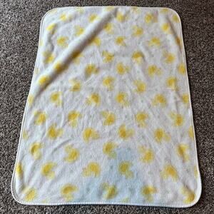Koala Baby White Blanket Yellow Ducks & Pale Green Dots
